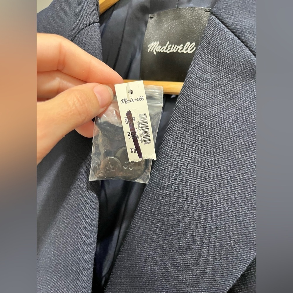 Madewell Womens The Alston Blazer Dark Navy Size 00 NS390 NEW $218 classic - Picture 12 of 13